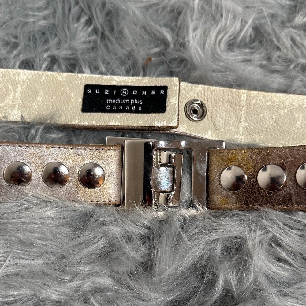 Women's Silver and Brown Belt - Picture 2 of 2